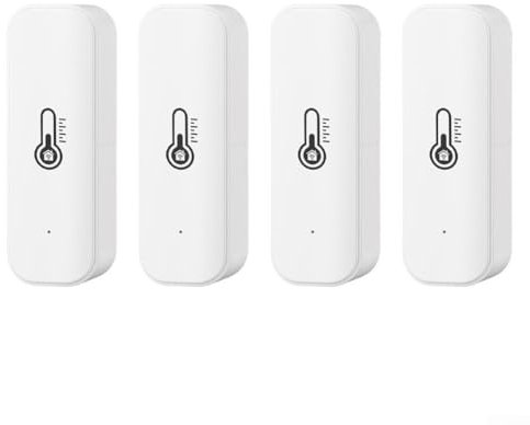 Sensor inteligente de temperatura y humedad WiFi, termómetro higrómetro inteligente sensor detector para alerta, para Tuya para Zigbee (4 piezas wifi)