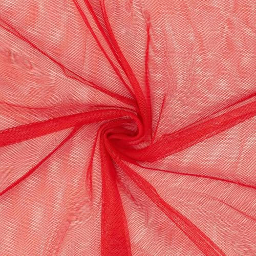 Softtüll Stoff, weicher Tüll, Tüllstoff als Meterware, Kostümstoff, Dekostoff, uni rot (Länge am Stück: ab 100cm / Breite: 155cm)