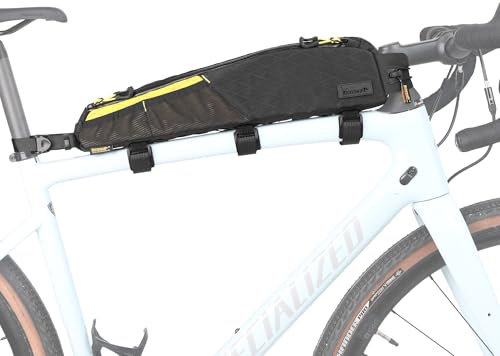 Rhinowalk Fahrrad Oberrohrtasche, Fahrradrahmentasche, wasserdichte Fahrradtasche, professionelles Fahrradzubehör für Mountainbikes, Rennräder (erweiterte Version), 2,1L, Schwarz+Gelb