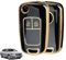 Car Key Cover TPU Case Fob Replacement for Chevrolet Trax Opel Vauxhall Adam Astra Corsa Insignia Meriva Mokka Movano Zafira Tourer Buick Car Key Shell 2 Buttons Accessories Black Gold