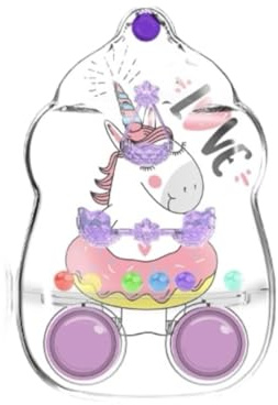 BLUECHOLON WaterGame Einhorn-Ring-Set, 3 Modelle: Love, Ice Cream, Joy, Lernspiel, Geschicklichkeitsspiel, 8 x 12 x 2 cm (Love)