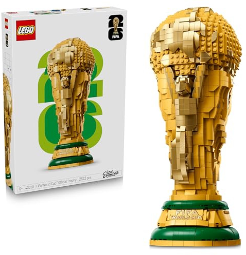 LEGO Editions Sports Offizieller Pokal der FIFA Fußball-Weltmeisterschaft - 3D DIY Modell mit sammelbarer Minifigur - Fußball Geschenk für Jungen & Mädchen ab 12 Jahren und Erwachsene Fans - 43020