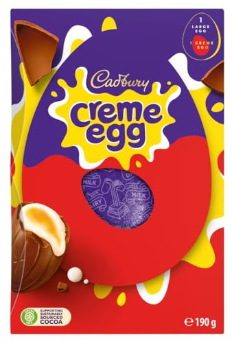 Cadbury Creme Egg Large Chocolate Easter Egg, Includes 1 Treat, 190 g (Pack of 1)