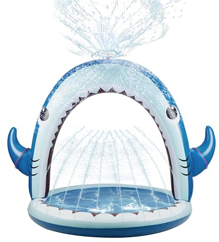 Gleamkid 166cm Splash Pad,4-In-1 Splash Pad for kids,4 Rings Toss