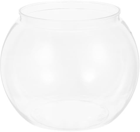 Hemobllo Transparent Fish Bowl Small Aquarium for Goldfish Tabletop Fish Tank for Home Office and Garden Display Clear Plastic Bowl 5.12 X 5.12 X 4.53 in