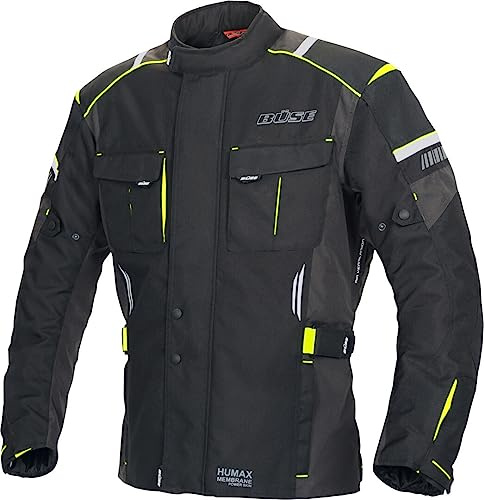 Büse Breno Pro Motorrad Textiljacke, schwarz/neon-gelb, M | Wasserdicht