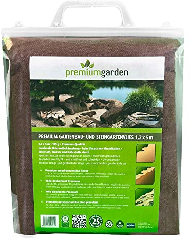 Premium Gartenbau- und Steingartenvlies, braun, 125g/m² (6m²)