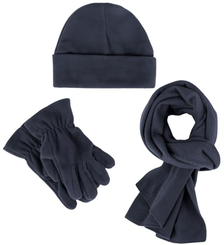 Adventure Togs Kids Fleece Hat Scarf Gloves Set | Micro Fleece Thermal Hat, Scarf and Gloves 3 Piece Set for Kids, Unisex Girls or Boys, Warm School Wear, Winter