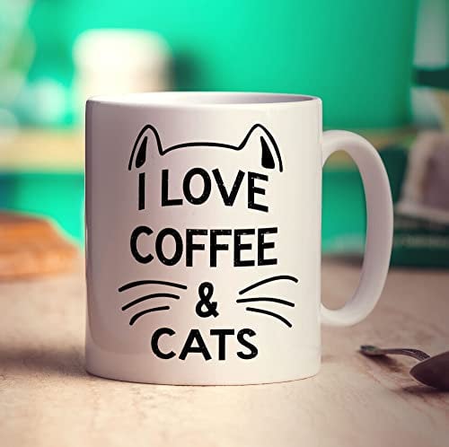 I Love Coffee & Cats Mug - 11oz Ceramic Cup