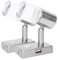 lighteu, 2X 12V 2W A2 USB Decken- / Wandstrahler, Nickel-Finish, Nachttischlampe, Leselampe drehen und schwenken mit Touch-Schalter Dimmbar warmes weißes/blaues Licht für Yacht, Caravan, RV