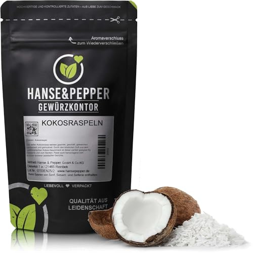 1kg Kokosraspeln Kokosnuss Raspeln geraspelt natürlich vom Hanse&Pepper Gewürzkontor - Gourmet Serie