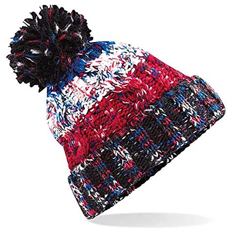 4sold Mens Womens Beanie Warm Winter Corkscrew Cable Knitted Bobble Hat Plain Ski Pom Wooly Cap (One Size, Black Jacks)