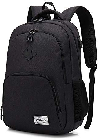 Yuepin Zaino da Viaggio Portatile Con Porta di Ricarica USB - Borsa da Lavoro e Scuola per Laptop e Notebook da 15.6 Pollici (Nero)