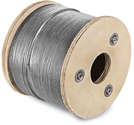 Mophorn - Cable de acero inoxidable de 150 m, construcción de 7 x 7 de acero inoxidable 316, cuerda de alambre resistente a la corrosión y al desgarro de 1433 libras para maquinaria, industria