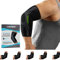 KINETIC EVOLUTION Ellenbogenbandage für Damen und Herren – Elastische Kompressionsbandage, rutschfester Halt, atmungsaktiv, ideal für Sport, Fitness, Tennis, Golf, Alltag. (XL, Grün)