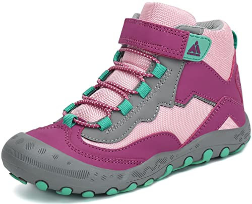 Mishansha Ragazze Scarpone Trekking Stivali da Passeggio Bambini Scarpe da Arrampicata Stivali da Escursionismo Viola Gr.24