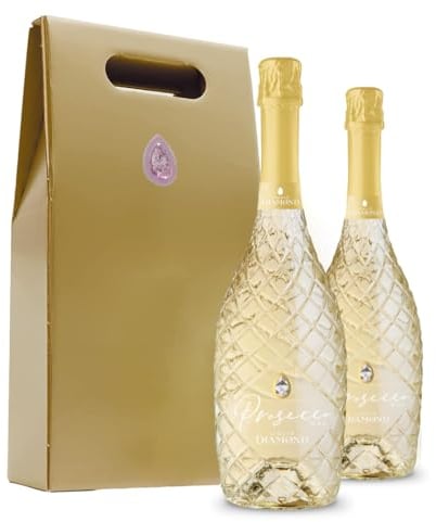 Liquid Diamond Prosecco 2 Bottle Gift Box - Premium Sparkling Italian White Wine from the heart of Prosecco in Italy, Prosecco Twinpack Gift (2 x 75cl bottles with gift box)