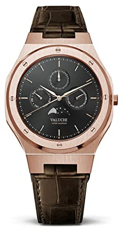 Valuchi Luxus Mode Herren Mondkalender Mechanische Automatik Tag & Nacht Anzeige Saphirglas Edelstahl wasserdichte Uhr mit Datum