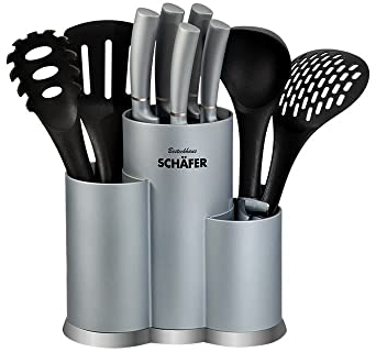 Schäfer 10-tlg. Messerblock inkl. Küchenhelfer SCHÄFER Metallic (Metallic Silber)