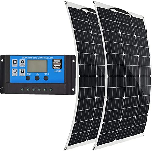 JIADUOFU 300W Panel Solar semiflexible, Monocristalino Célula Placa 18V Solar Portátil Ligero Cargador Solar para teléfono móvil Camping Senderismo