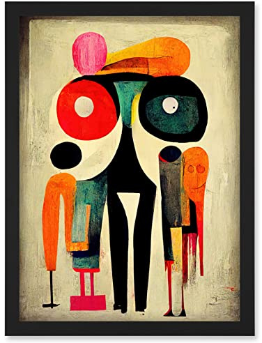 Doppelganger33 LTD Abstract Colourful Pop Art People Artwork Framed Wall Art Print A4