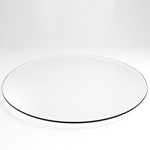 EMISOO 90cm Glasplatte Tischplatte, Runde Tisch Glasscheibe Ersatzteil, Gehärtetes Glas Tischschutz, Esstisch Couchtisch Schreibtisch Glastischplatte, Bruchsicher Glas (Size : Ø38cm/15in)