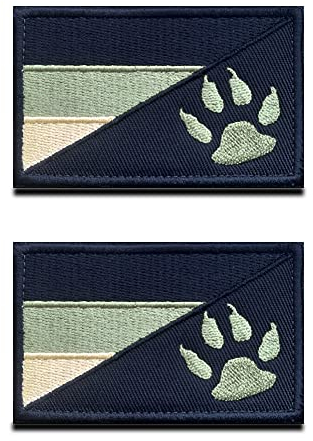 2 Stück Armeegrün Taktische Deutschland Flagge Patch mit Hunde-Tracker, Hundepfote, Armee Hunde, Polizei Hunde, Patriot Hunde, Hund, mit Verschluss, Service Hund Patch für Hundegeschirr Weste