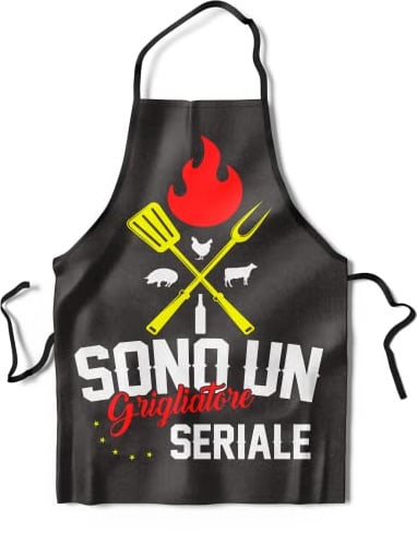 KAÏDENSÏ Grembiule Barbecue Uomo Divertenti - Grembiuli da Cucina BBQ - Idee Regali Divertenti per Lui