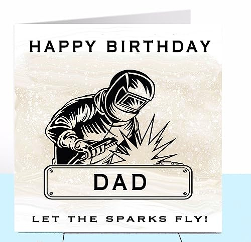 Welder Birthday Card, Welding, Dad Card, Daddy Card, Grandad Card, Son Card, Brother Card Steel Metal Fabricator Engineer