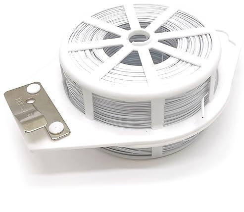 Zeromall 656ft (200m) Twist Ties, Garden Plant Ties with Cutter, Reusable Multifunctional Plant Ties, Fixing Vines Plant Support for Gardening Home Office(White)