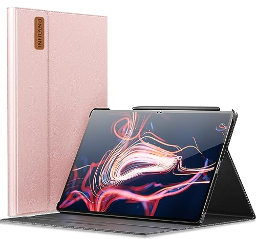 INFILAND Hülle für Samsung Galaxy Tab S10 / S9 Ultra 14,6 Zoll 2024/2023 Release [SM-X926/910/916/918], Multi-Winkel Ständer Hülle für Galaxy tab S10 / S9 Ultra, Auto Schlaf/Wach Funktion, Rose Gold