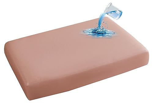 SYLC 100% Wasserdichter Sofa Sitzkissenbezüge, Sofakissen Bezüge Set Stretch Leder, Überzug Für Couchkissen Caravan Sitzbezug Ersatz (Rosa,3 Sitzer)