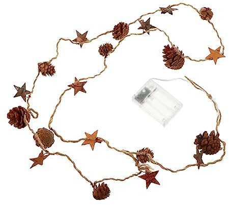 Toyvian 1 Stück Schnur Laternenpfahl Weihnachtsgirlande Mit Lichtern Feiertag Beleuchtete Girlande Weihnachtliche Lichterketten Tannenzapfen Lichterkette Led Ziehen Sie Die Flagge Plastik