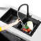 Fregadero De Cocina De Acero Inoxidable Negro - Dos Senos Grandes Con Grifo Extraíble Negro y Accesorios Completos, 82x45x22cm