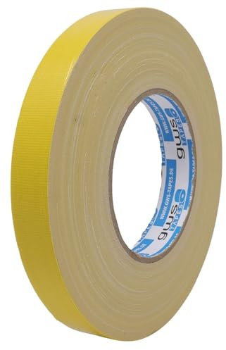 gws Premium Gewebeband, Panzertape mit exzellenter Klebkraft, UV-beständig, wasserfestes Packatape, 80 Mesh-Gewebe, Gewebeklebeband zur vielseitigen Anwendung (1, gelb, 50 m x 19 mm)