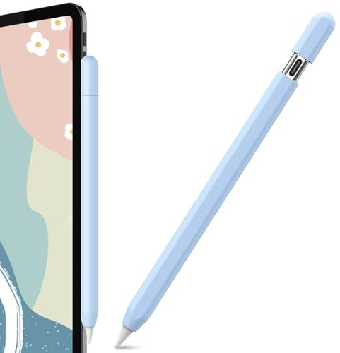 AhaStyle Silicone Case for Apple Pencil (USB-C) 2023 Ultra Thin Protective Cover Skin Apple Pencil Sleeve Anti-slip Grip Compatible with Apple Pencil USB C (Sky Blue)