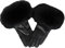 Damen Lederhandschuh Winter Warm Schaffell Handschuhe Mode Thermo Gefüttert Fahren Handschuhe, Schwarz , L (Palm Size 19cm)