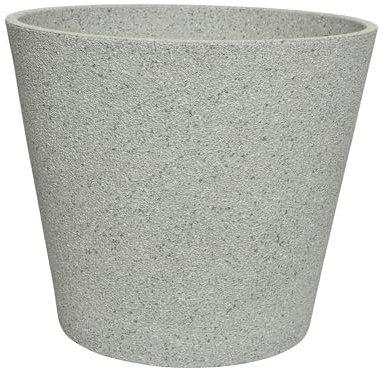 Decoris Blumentopf Keramik 26x30cm - Blumenkübel Outdoor Grau Beige - Pflanzenkübel Pflanzkübel außen - Blumen Übertopf draußen - Pflanzgefäße für draußen - Garten Deko Pflanzentopf Pflanztopf