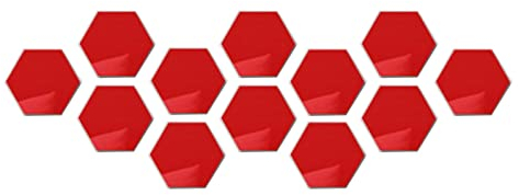 Deko Kinderzimmer Mädchen Hexagon Acryl Spiegel DIY Wandaufkleber 3D Stereo Home Decor mit Klebstoff Wand Deko Badezimmer Bilder Wandsticker Wohnzimmer (Red, One Size)