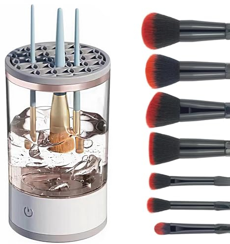 GMHLLES Electric Makeup Brush Cleaner Machine, USB Make Up Brush Cleaning Tool Automatic Cosmetic Brush Cleaner Set for Cleaning and Drying All Size Beauty Makeup Brushes