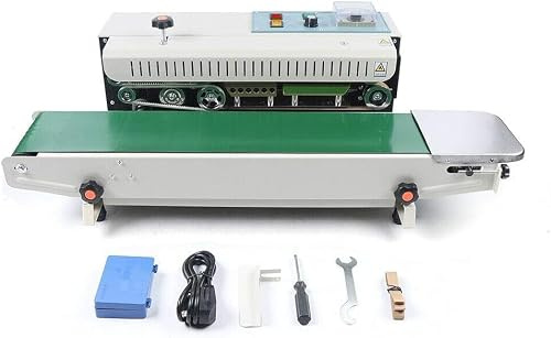 VonVVer FR-900 Macchina di sigillatura automatica industriale - Saldatrice continua per bottino di plastica 500W Automatica continua sigillatrice a caldo