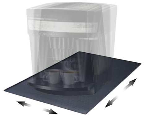 Unterlage für Kaffeevollautomat Silikonmatte, Schwarz, 48 x 30 cm | Anti-Rutsch, Kaffeemaschine Matte Unterlage