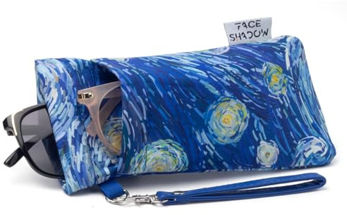 Face Shadow Custodia per Occhiali da Sole Morbida a Scatto per 2 Occhiali da Sole in Microfibra per Donna e Uomo, Unisex