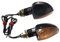 BCR Blinker Arrow, Paar Motorrad-Blinker, Carbon-Look, kleine Motorradblinker mit transparenter Linse, Paar zugelassene Motorradblinker Modell ARROW. Motorradblinker 22 x 67 mm.