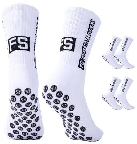Lancry 2 Paar Fussball Socken Kinder, Atmungsaktive Anti Rutsch Grip Socken Fussball, Rutschfeste Fußballsocken Kinder Jungen Alter 6–12