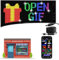 JDVOOTD Programmierbar LED Laufschrift Dislplay - 43 x16CM Flexible LED Anzeige Board - 5V/2A 5.0 Bluetooth APP Control LED Schild - Unterstützt Text/Uhr/Animation Display