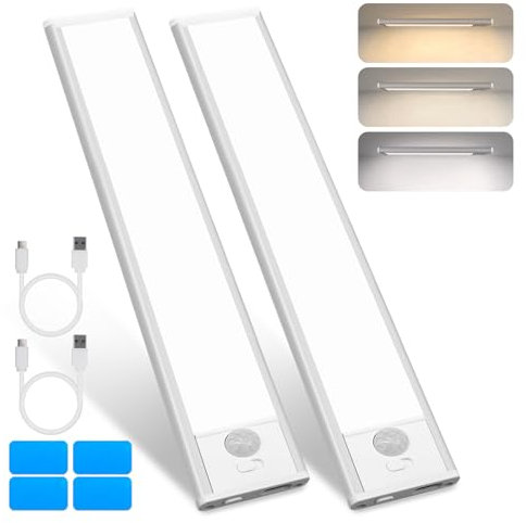 CNMTCCO Luce LED illuminazione dell'armadio, luci a batteria portatili, strisce LED dell'armadio a lunga durata, luci da cucina USB senza fili ultra sottili, ideali per gli spazi di cottura.