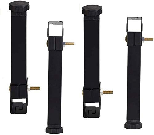 Lot de 4 pieds de meubles réglables en acier pour cadre de lit de 24 cm de taille sans perçage
