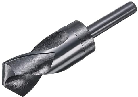 sourcing map Foret 35 mm 1/2 tige réduite 9341 HSS HSS nitruration surface noire 135° pour acier, alliage d'aluminium, bois, plastique, métal