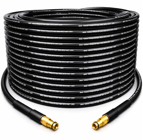 15 m Universal Pressure Washer Hose, 60°C High Pressure Hose, Pipe Cleaning Hose for Kärcher K2 K3 K4 K5 K6 K7 HD HDS, High Pressure Extension Replacement Hose